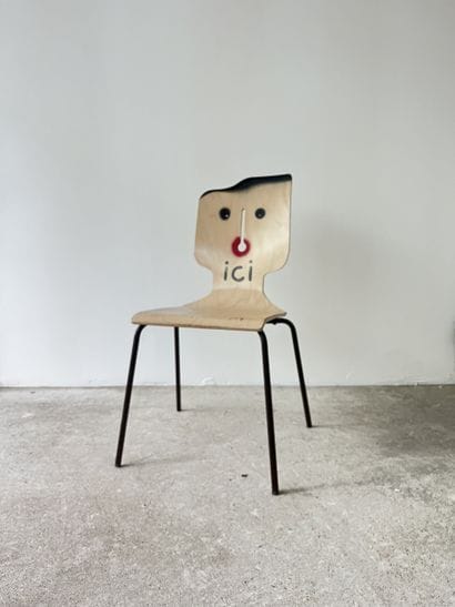 ici - second-hand chair customized by cutting...