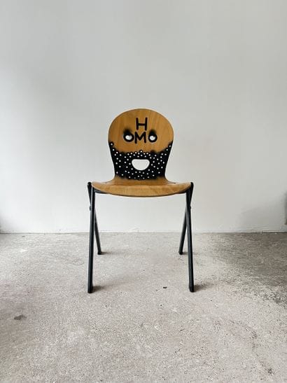 homo - second-hand chair customized by cutting...