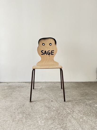 sage - second-hand chair customized by cutting...