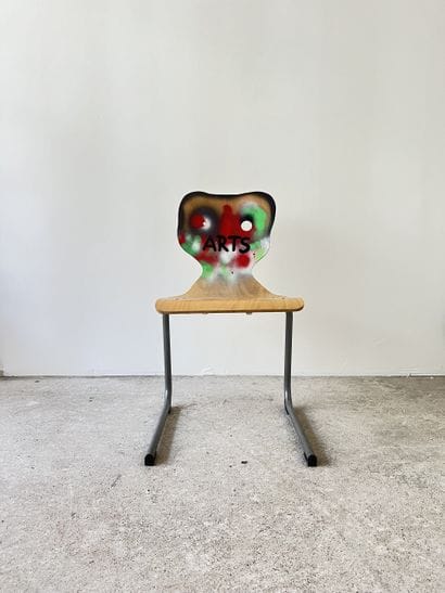 arts - second-hand chair customized by cutting...