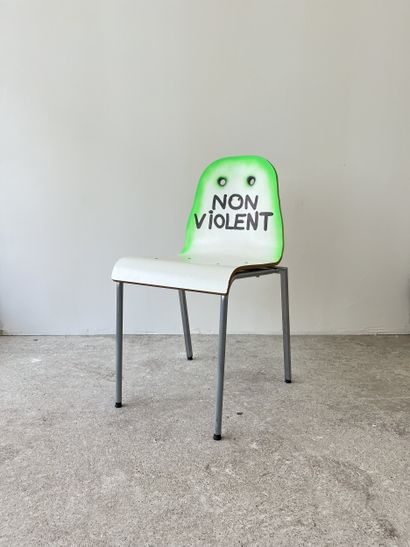 non-violent - second-hand chair customized...