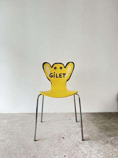 gilet - second-hand chair customized by cutting...