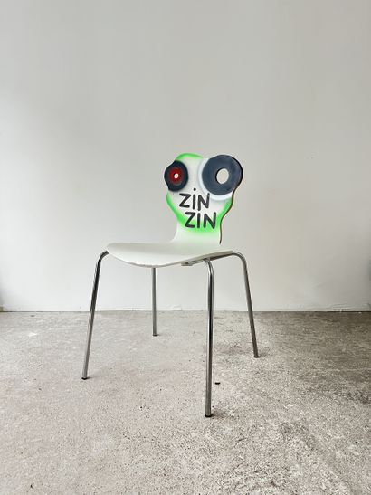 zinzin - chaise d'occasion customisée par...