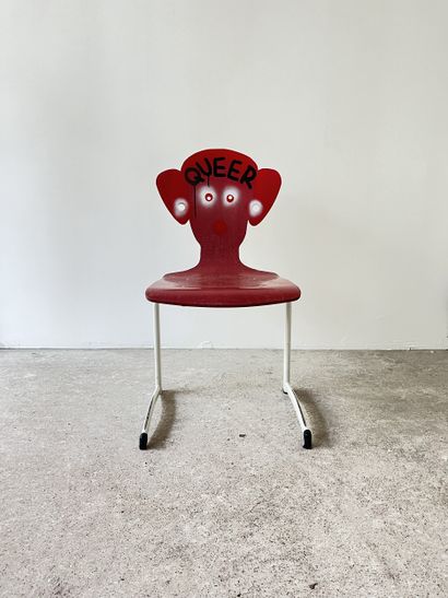 queer - second-hand chair customized by cutting...
