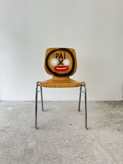 paix - second-hand chair customized by cutting...
