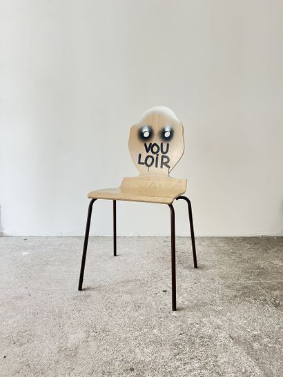 vouloir - chaise d'occasion customisée par...