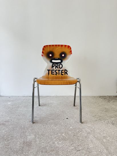 protester - second-hand chair customized...
