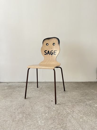 sage - second-hand chair customized by cutting...