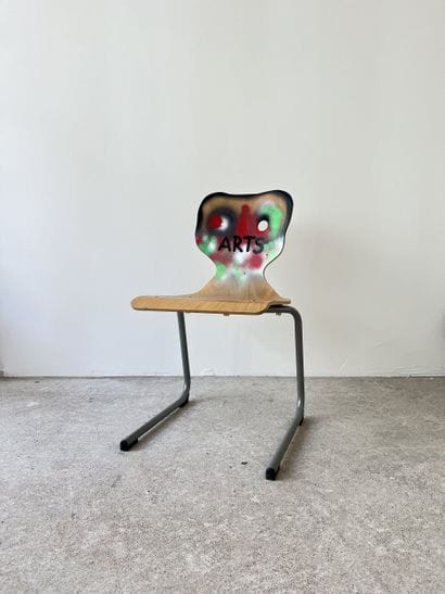 arts - second-hand chair customized by cutting...