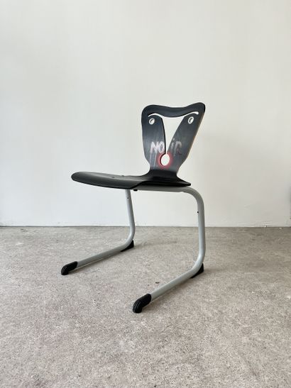 black - second-hand chair customized by cutting...