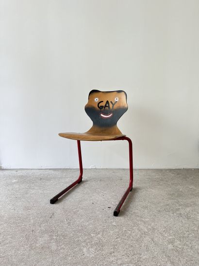 gay - second-hand chair customized by cutting...