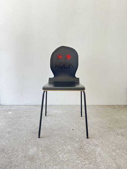 rock - second-hand chair customized by cutting...