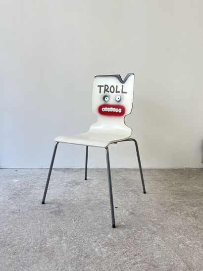 troll - second-hand chair customized by cutting...