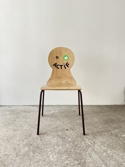 asset - second-hand chair customized by cutting...