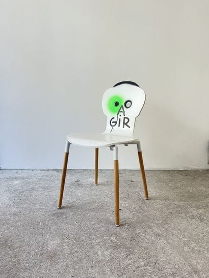 act - second-hand chair customized by cutting...