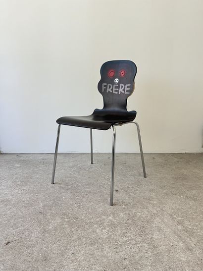 frère - second-hand chair customized by cutting...