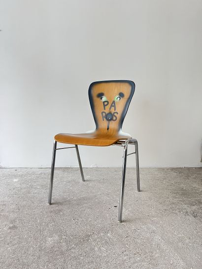 Paris - second-hand chair customized by cutting...