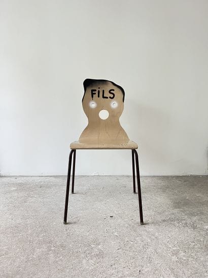 son - second-hand chair customized by cutting...