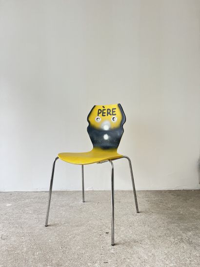 père - second-hand chair customized by cutting...