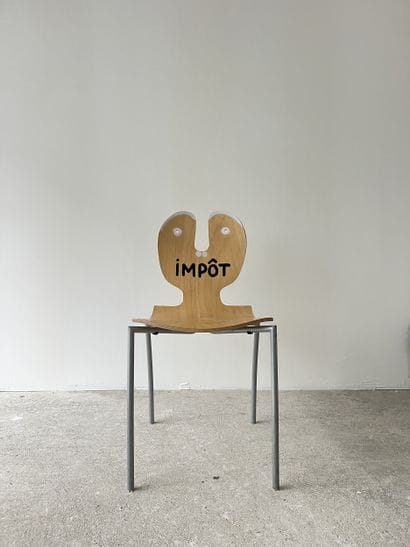 impot - second-hand chair customized by cutting...
