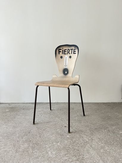 Pride - second-hand chair customized by cutting...