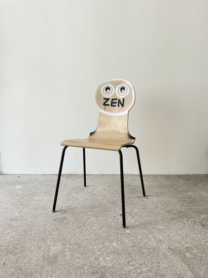 zen - chaise d'occasion customisée par découpe...