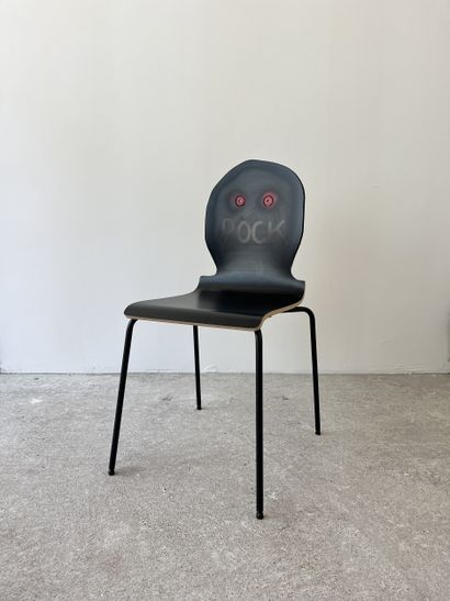 rock - second-hand chair customized by cutting...