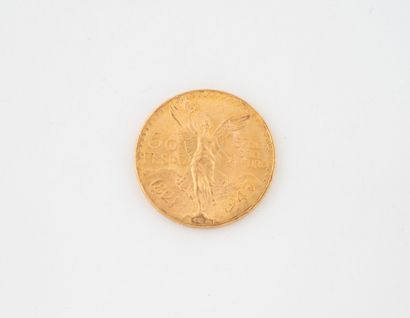 MEXICO 
50 peso gold coin.
1947.
Weight :...