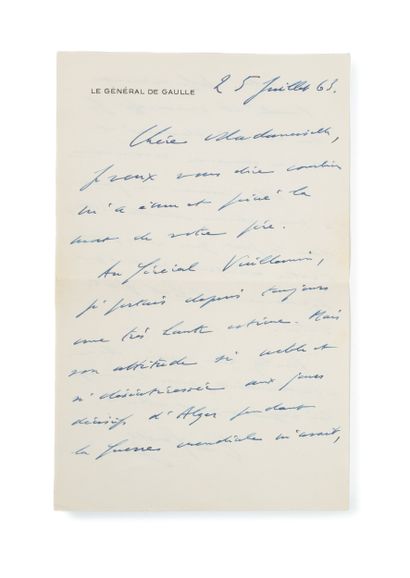 GAULLE CHARLES DE L.A.S., July 25, 1963,...