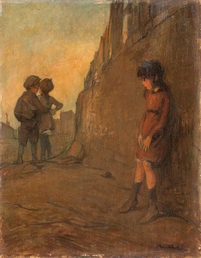 FRANCISQUE POULBOT (1879-1946)
Jalousie amoureuse.
Huile...