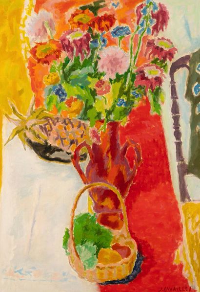 JULES CAVAILLES (1901-1977)
Flowers and fruit.
Oil...