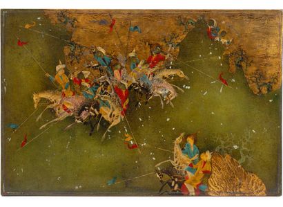 FÉLIX VARLA (1903-1986)
Battle scene.
Oil...