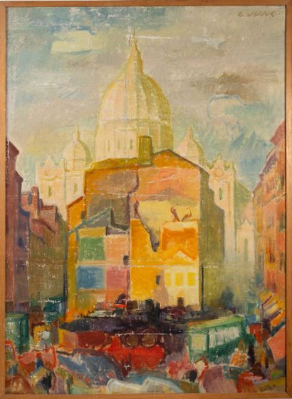 GEORG JUNG (1899-1957)
Rome.
Oil on canvas.
Signed...