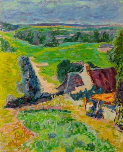 JULES CAVAILLES (1901-1977)
Aubrac landscape.
Oil...