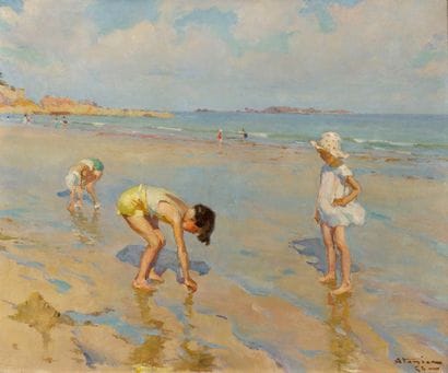 CHARLES ATAMIAN (1872-1947)
Chasse aux coquillages...