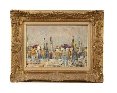 ABEL BERTRAM (1871-1954)
Marins à Gravelines.
Huile...
