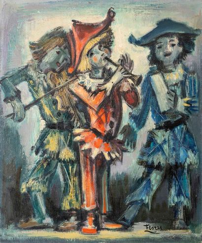 PEDRO FLORES (1897-1967)
Little musicians.
Oil...