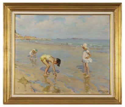 CHARLES ATAMIAN (1872-1947)
Chasse aux coquillages...