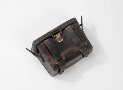 GERMANY
Brown leather binocular case model...