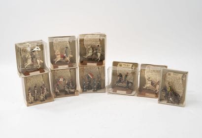 MIGNOT
Lot of 9 polychrome lead soldier boxes...