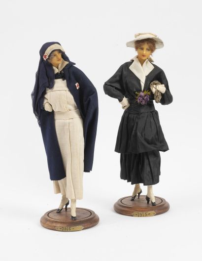 LAFITTE DESIRAT 1915
Set of two wax face...