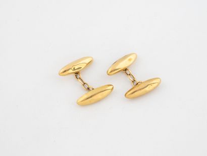 Paire de boutons de manchettes en or jaune...