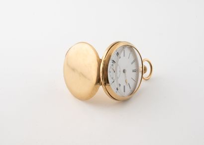 Pocket watch in yellow gold (750).
White...