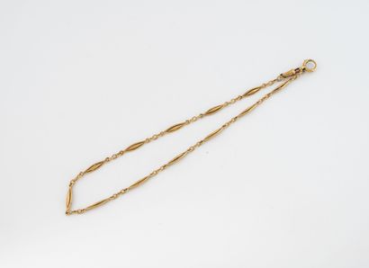 Yellow gold (750) watch chain with elongated...