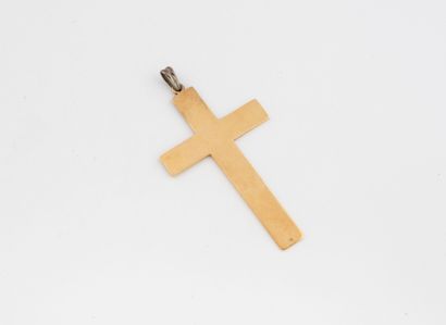 Grand pendentif croix en or jaune (750).
Poids...