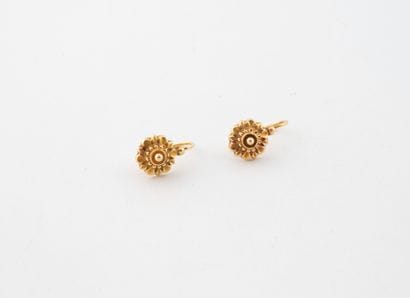 Pair of yellow gold (750) dormeuses with...