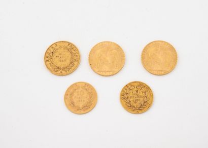 FRANCE
One 20-franc gold coin, Napoléon III...