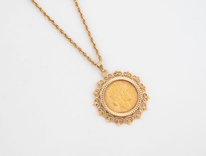 Yellow gold (750) necklace consisting of...