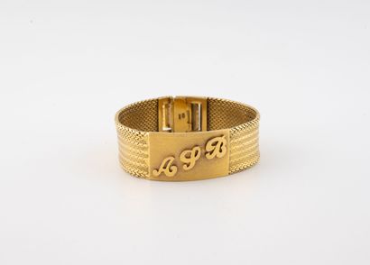 Ribbon bracelet in yellow gold (750) with...