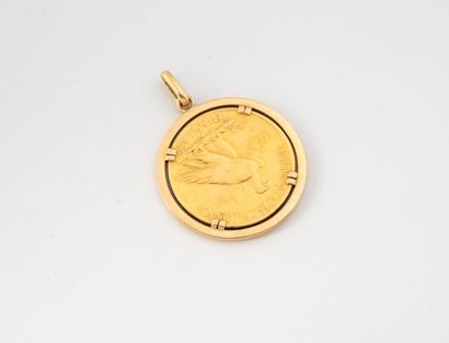 10-dollar yellow gold (750) pendant, Indian...